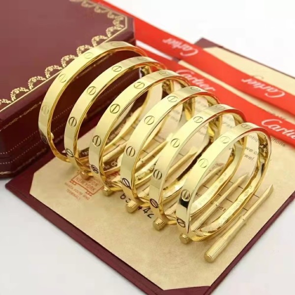 High End Brand Cartier Wide Version Bracelet Electroplated with 3 Layers of 18K Gold High-quality Jewelry in Stock Factory Direct Sales Free Shipping 