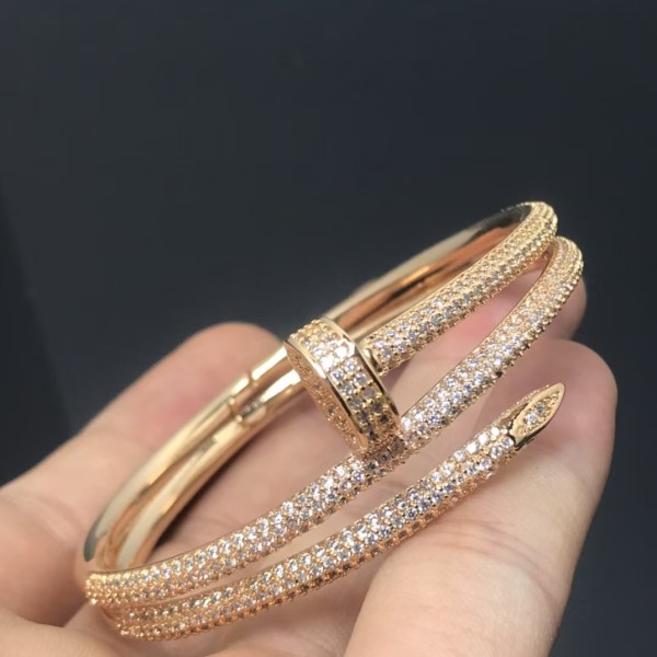 Classic Brand Light Luxury Cartier Three circle full diamond nail bracelet Party Delivery Factory Direct Sales Free Shipping