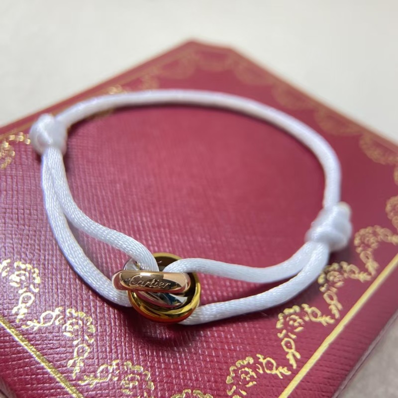 High-quality Classic Brand Cartier New Three Ring Three Color Rope Bracelet Neutral Jewelry Factory Direct Sales