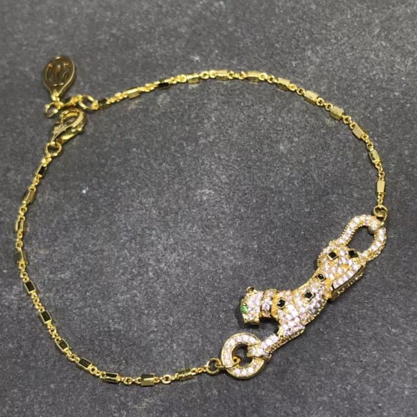 Light Luxury Brand Cartier New Full Diamond Leopard BraceletHigh Quality Jewelry Factory Direct Sales Free Shipping