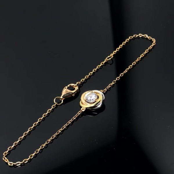 Light Luxury Brand Cartier New Three Color Single Diamond Bracelet Quality Jewelry Factory Direct Sales Free Shipping
