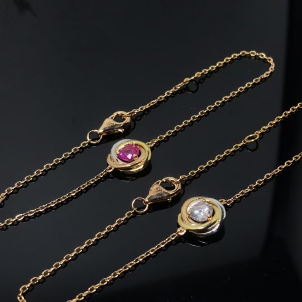 Light Luxury Brand Cartier New Three Color Single Diamond Bracelet Quality Jewelry Factory Direct Sales Free Shipping