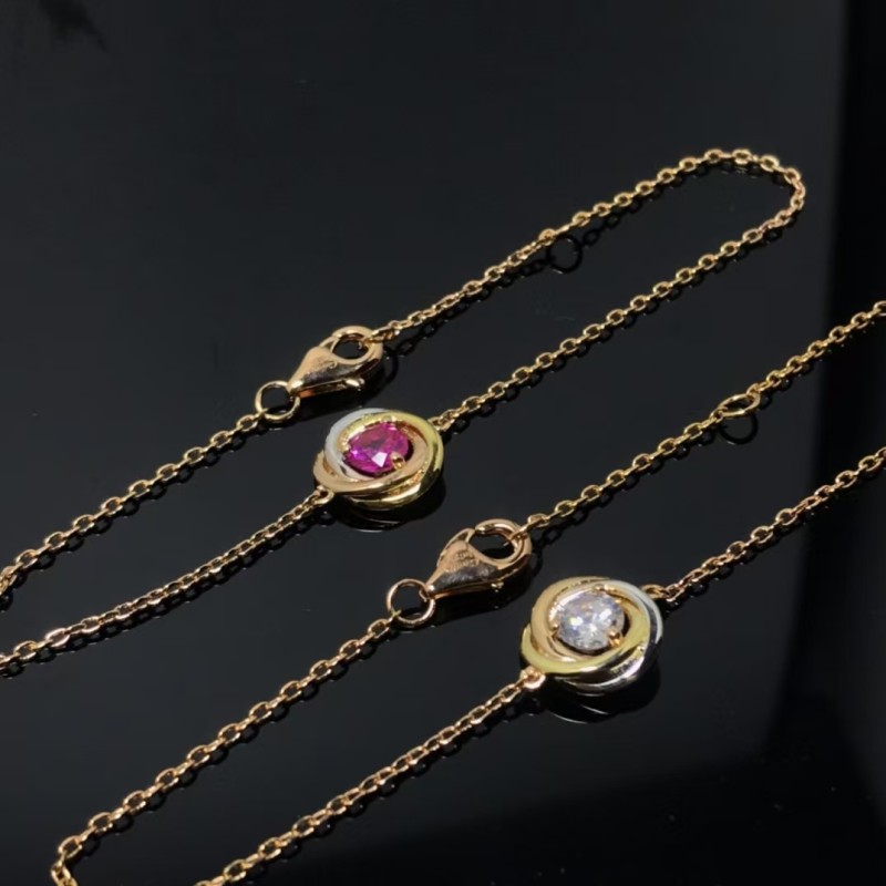 Light Luxury Brand Cartier New Three Color Single Diamond Bracelet Quality Jewelry Factory Direct Sales Free Shipping