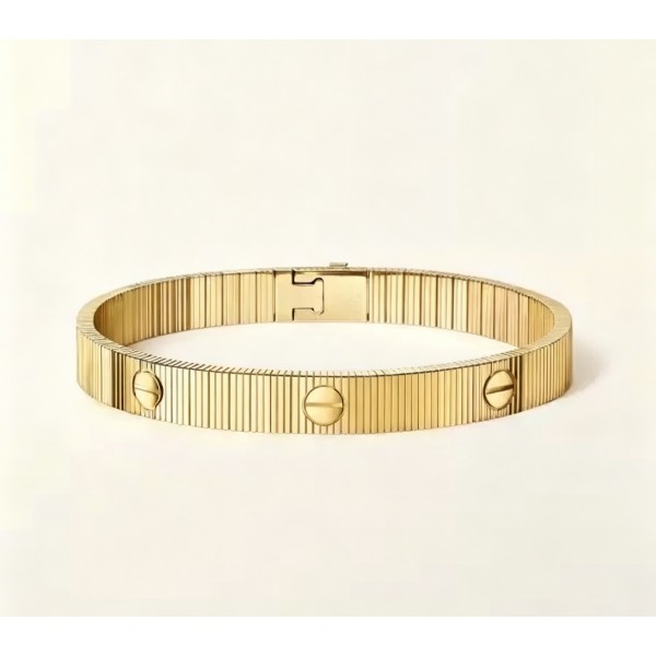 High version Cartier new LOVE thread striped snake bone bracelet V gold CNC precision craftsmanship