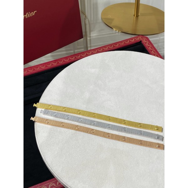 High version Cartier new LOVE thread striped snake bone bracelet V gold CNC precision craftsmanship
