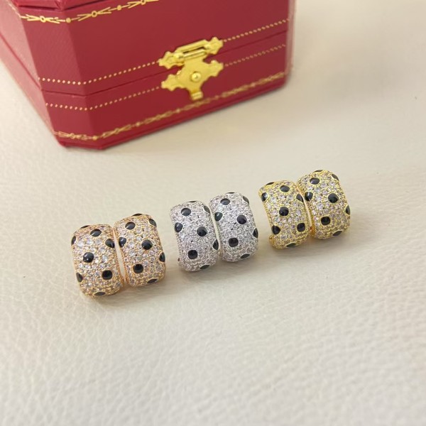 Classic Brand Cartier New product full diamond spotted earrings Factory Direct Sales Free Shipping
