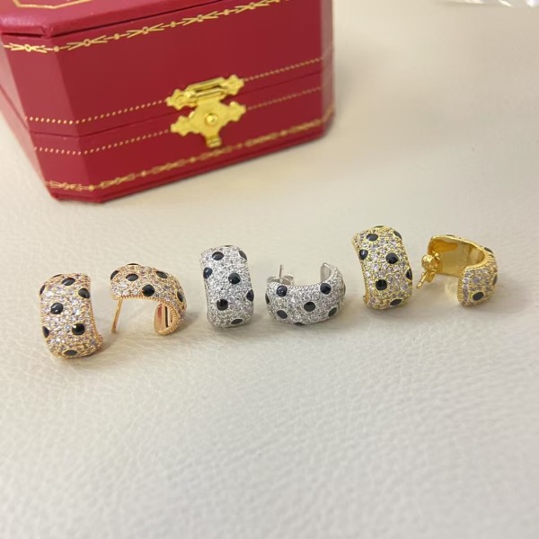 Classic Brand Cartier New product full diamond spotted earrings Factory Direct Sales Free Shipping 