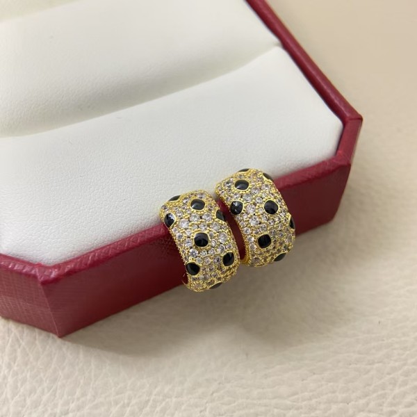 Classic Brand Cartier New product full diamond spotted earrings Factory Direct Sales Free Shipping