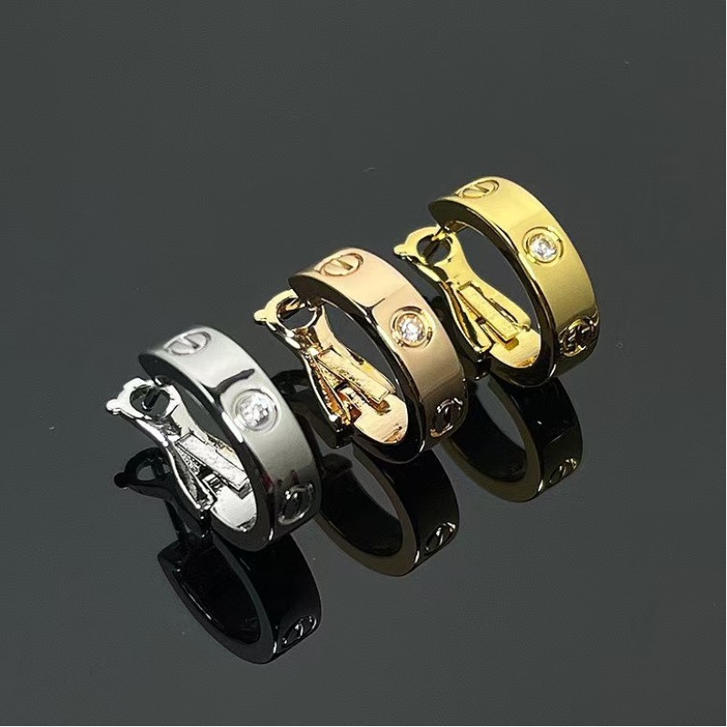 Classic Brand Cartier New screw studded diamond earrings Factory Direct Sales Free Shipping