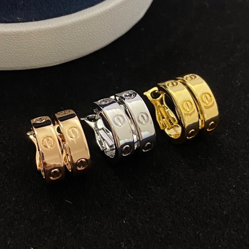 Cartier new ear clip with screw pattern and diamond free ear buckle