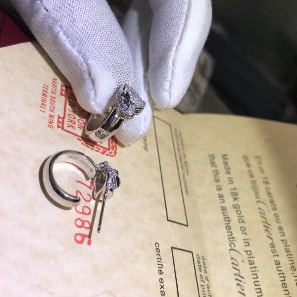 Classic Brand Cartier New Leopard Head Full Diamond Earstuds Factory Direct Sales Free Shipping