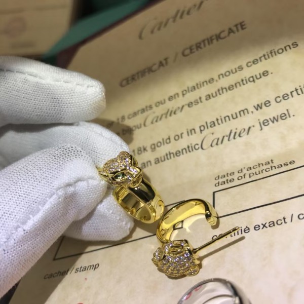 Classic Brand Cartier New Leopard Head Full Diamond Earstuds Factory Direct Sales Free Shipping