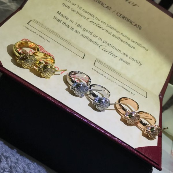 Classic Brand Cartier New Leopard Head Full Diamond Earstuds Factory Direct Sales Free Shipping