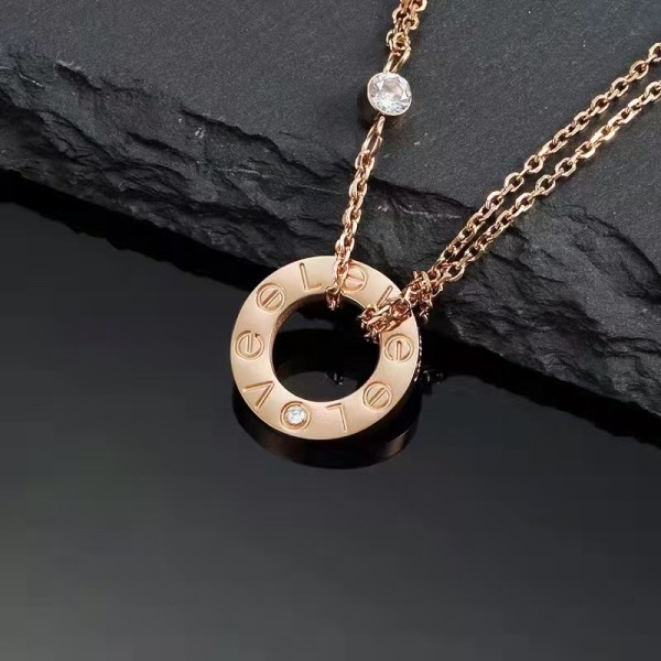 Classic Brand Cartier Necklace Classic love Double Chain Necklace Factory Direct Sales Free Shipping 