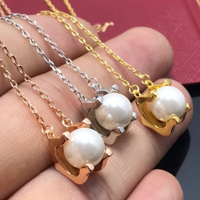 Classic Brand Cartier Necklace New Bull Horn Pearl Necklace Factory Direct Sales Free Shipping