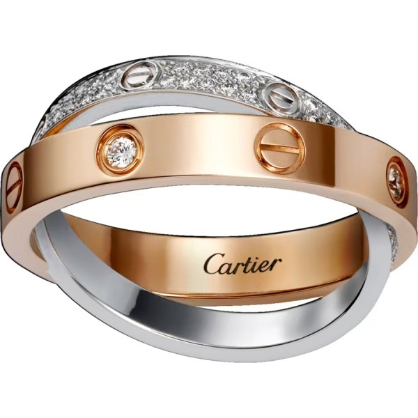 Light Luxury Brand Cartier  2-in-1 screw double ring cross ring Ring Factory Direct Sales Free Shipping