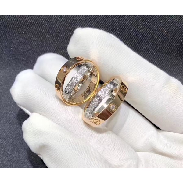 Light Luxury Brand Cartier  2-in-1 screw double ring cross ring Ring Factory Direct Sales Free Shipping