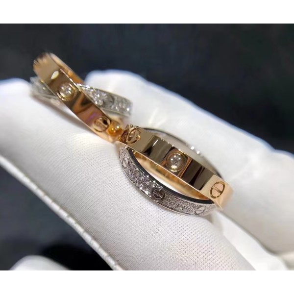 Light Luxury Brand Cartier  2-in-1 screw double ring cross ring Ring Factory Direct Sales Free Shipping