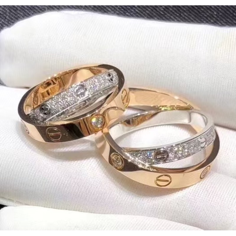 Light Luxury Brand Cartier  2-in-1 screw double ring cross ring Ring Factory Direct Sales Free Shipping