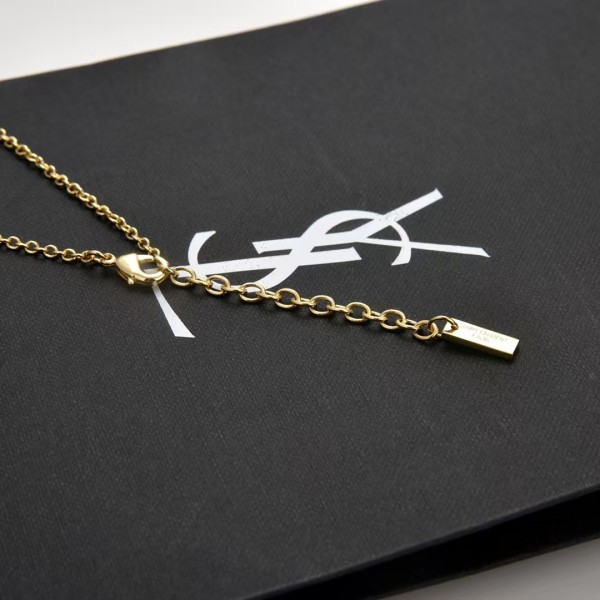 Light Luxury Brand YSL New rectangular pendant necklace Factory Direct Sales Free Shipping 