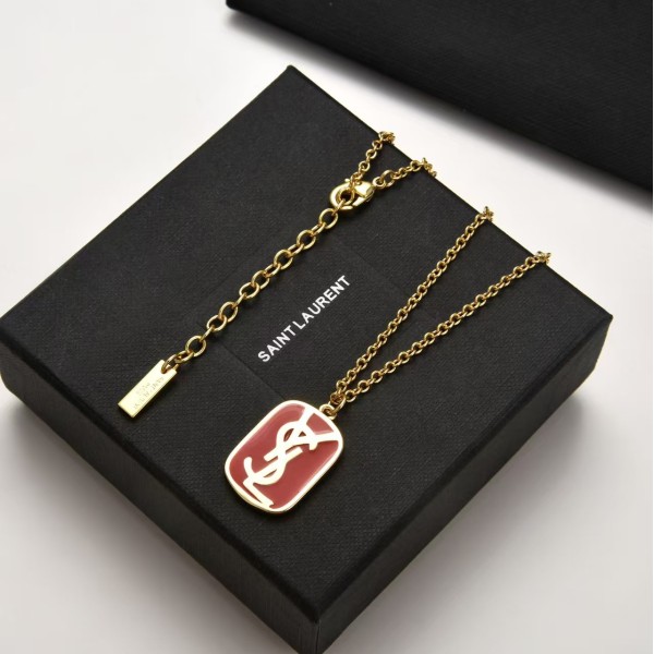 Light Luxury Brand YSL New rectangular pendant necklace Factory Direct Sales Free Shipping
