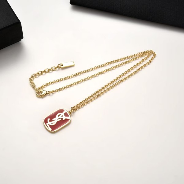 Light Luxury Brand YSL New rectangular pendant necklace Factory Direct Sales Free Shipping