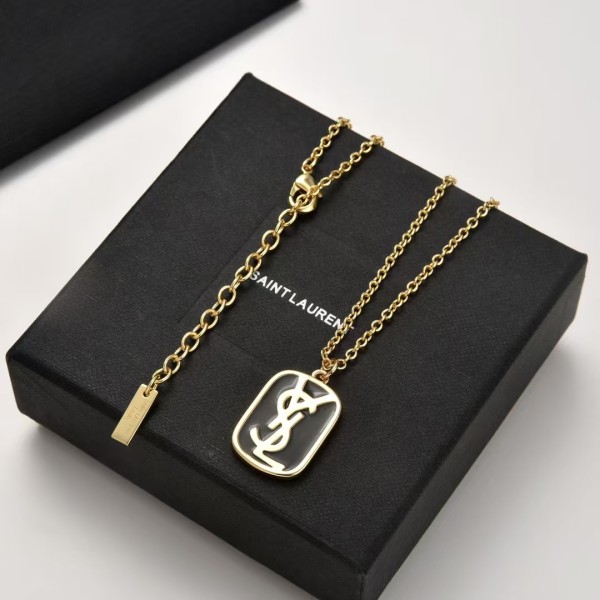 Light Luxury Brand YSL New rectangular pendant necklace Factory Direct Sales Free Shipping