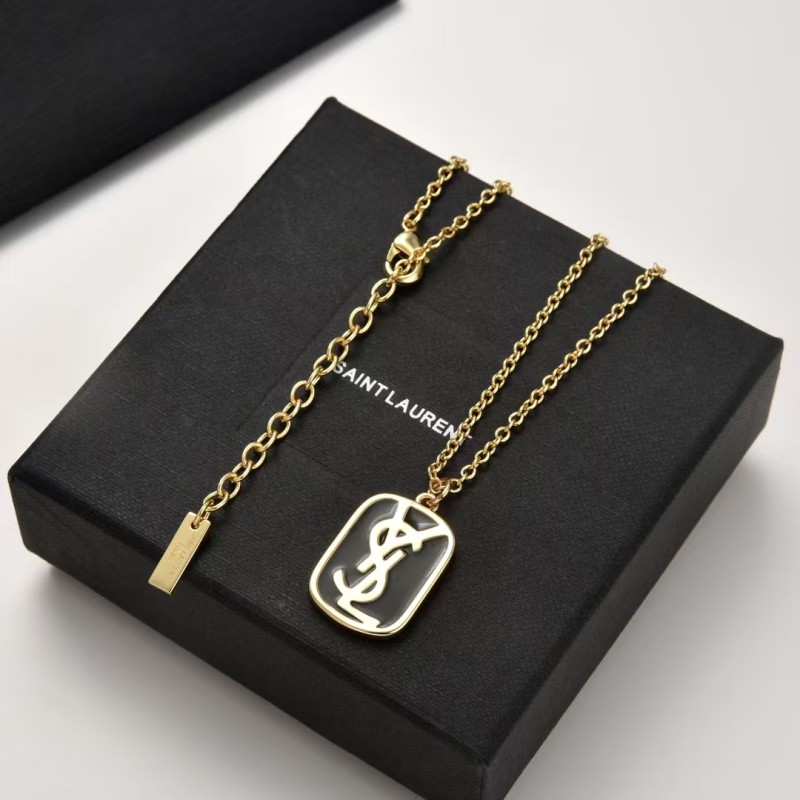 Light Luxury Brand YSL New rectangular pendant necklace Factory Direct Sales Free Shipping
