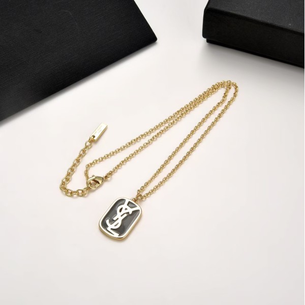 Light Luxury Brand YSL New rectangular pendant necklace Factory Direct Sales Free Shipping