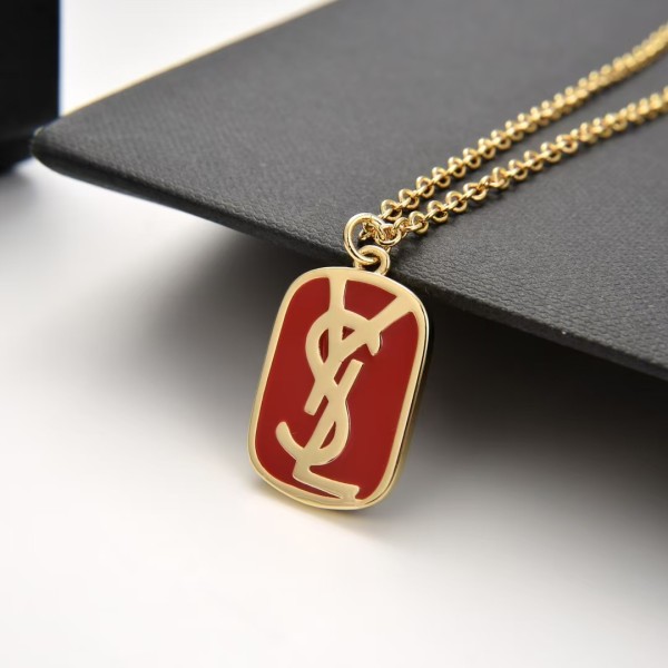 Light Luxury Brand YSL New rectangular pendant necklace Factory Direct Sales Free Shipping