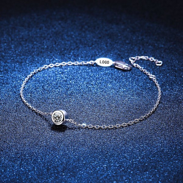 s925 sterling silver lucky bubble single diamond 30 points moissanite bracelet plated with platinum moissanite bracelet for women