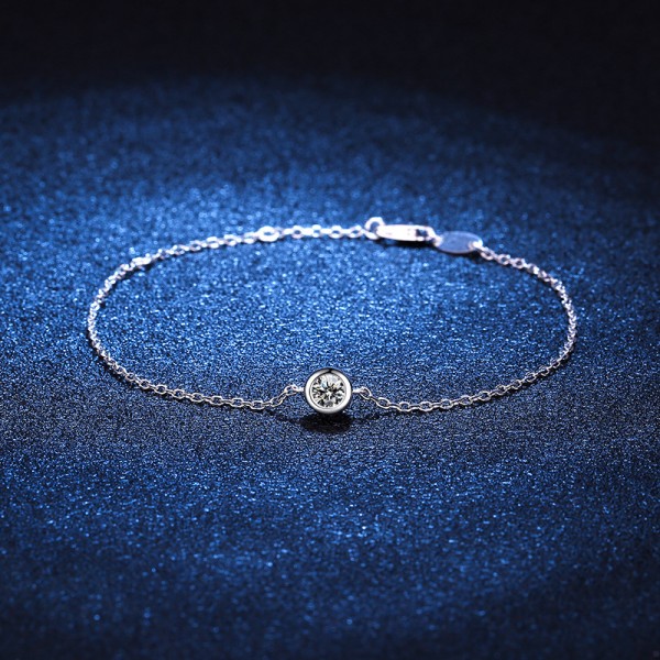 s925 sterling silver lucky bubble single diamond 30 points moissanite bracelet plated with platinum moissanite bracelet for women 