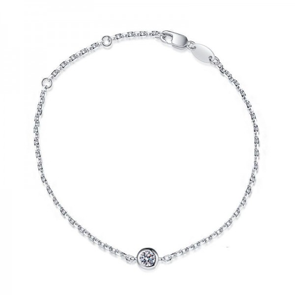 s925 sterling silver lucky bubble single diamond 30 points moissanite bracelet plated with platinum moissanite bracelet for women