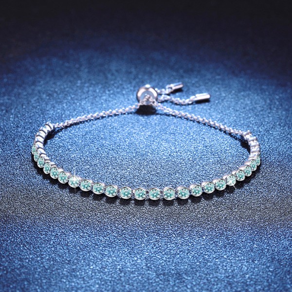S925 sterling silver light luxury high-end Moissanite bracelet adjustable for wholesale 
