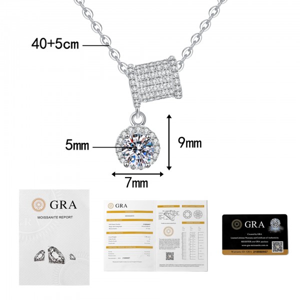 Fashionable new style S925 sterling silver moissanite necklace light luxury small waist necklace for women niche design clavicle chain pendant wholesale 