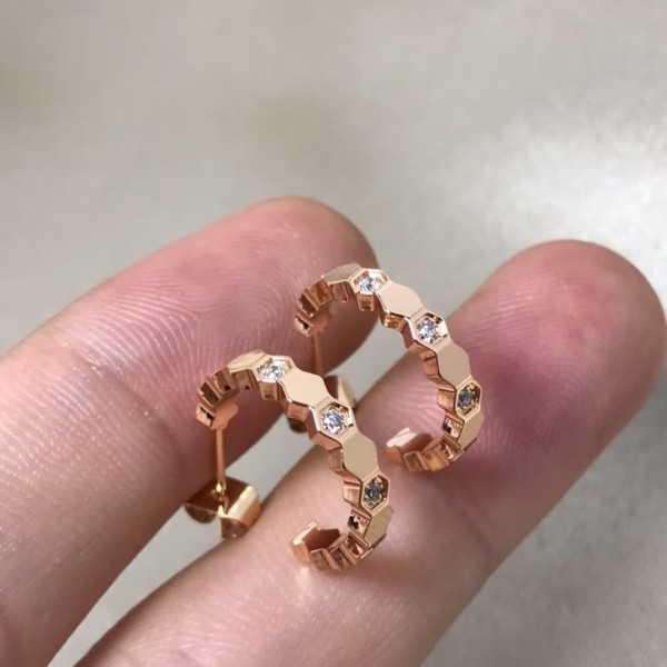 Classic brand Chaumet earrings New Half Circle Honeycomb Diamond Earrings factory direct sales free shipping 