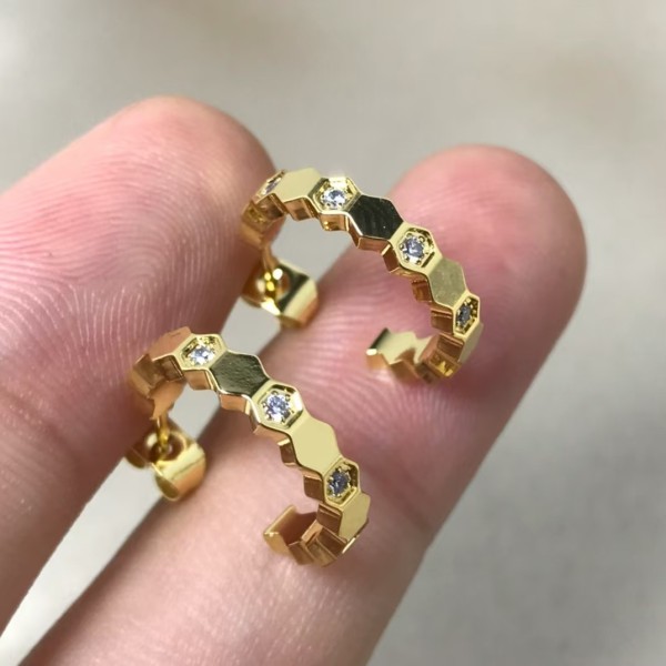 Classic brand Chaumet earrings New Half Circle Honeycomb Diamond Earrings factory direct sales free shipping