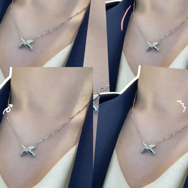 Classic brand Chaumet necklace New smooth single diamond cross necklace factory direct sales free shipping