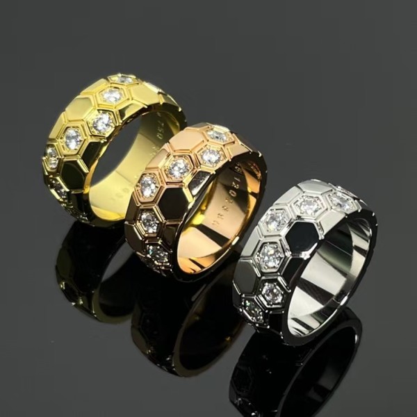Classic brand Chaumet New wide diamond honeycomb ring Factory Direct Sales with Free Shipping