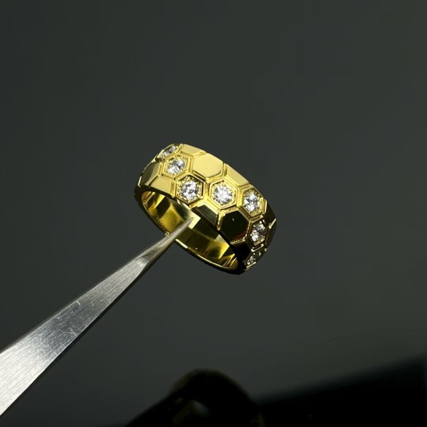 Classic brand Chaumet New wide diamond honeycomb ring Factory Direct Sales with Free Shipping