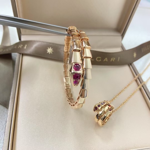 Classic brand high-end jewelry Bvlgari bracelet Pink Diamond Snake Bracelet factory direct sales free shipping 