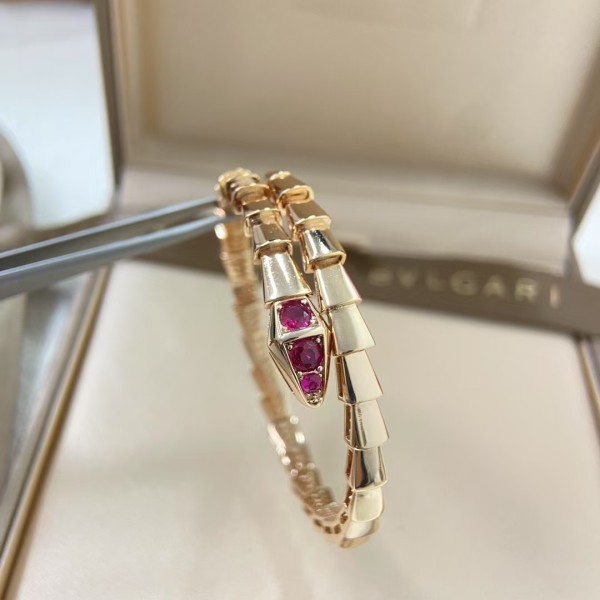 Classic brand high-end jewelry Bvlgari bracelet Pink Diamond Snake Bracelet factory direct sales free shipping