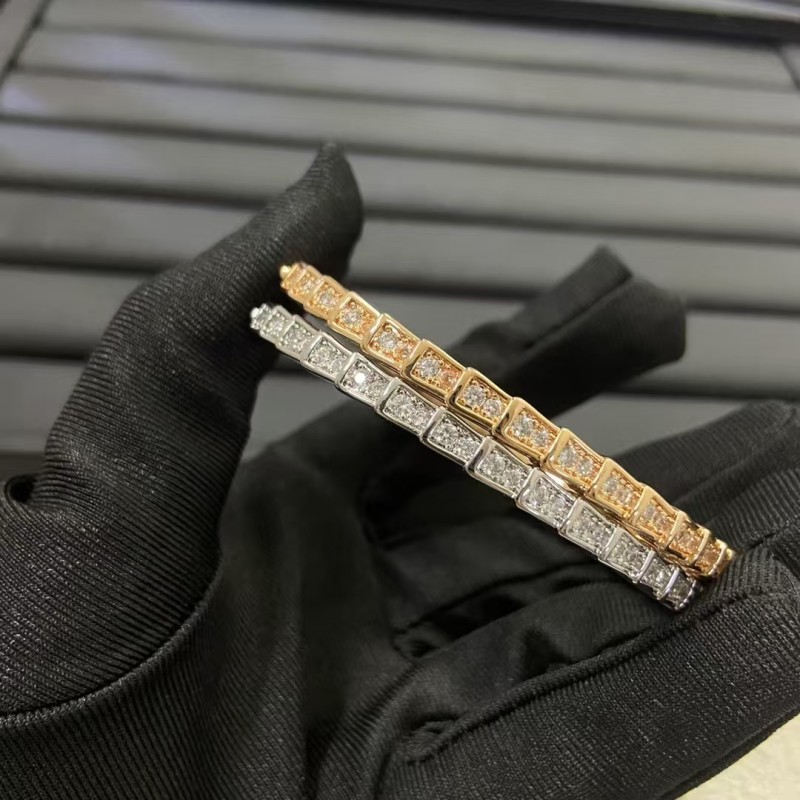 Classic brand high-end jewelry Bvlgari bracelet Snake bone full diamond bracelet factory direct sales free shipping