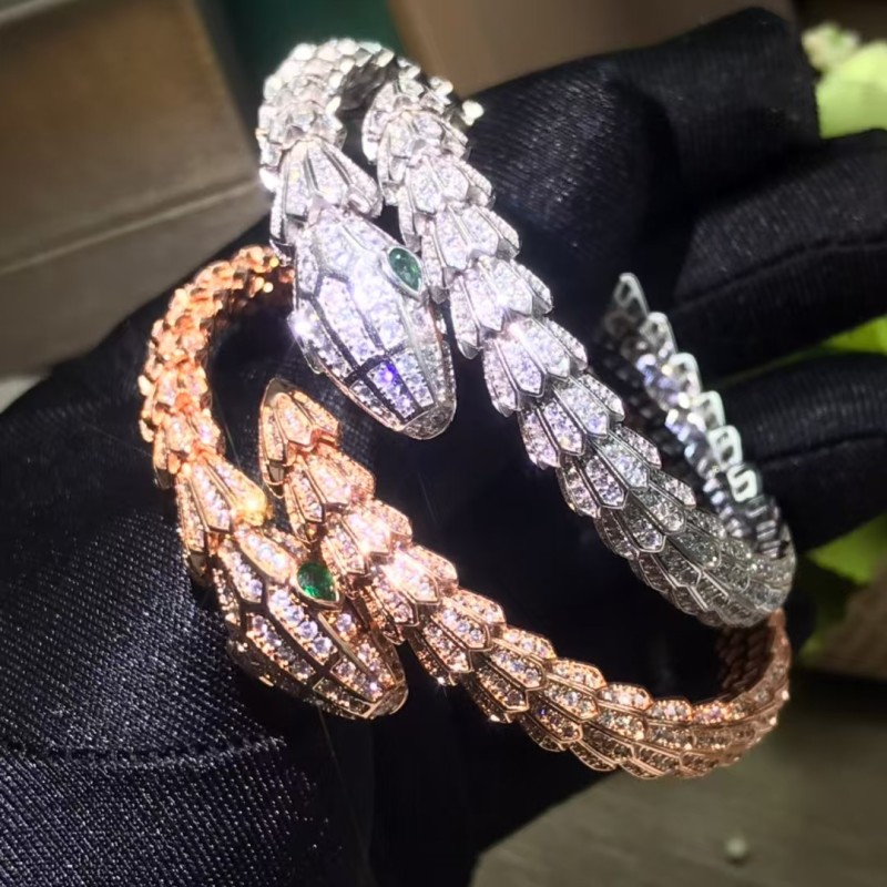 Classic brand high-end jewelry Bvlgari bracelet Snake Bone Flower Body Diamond Bracelet factory direct sales free shipping