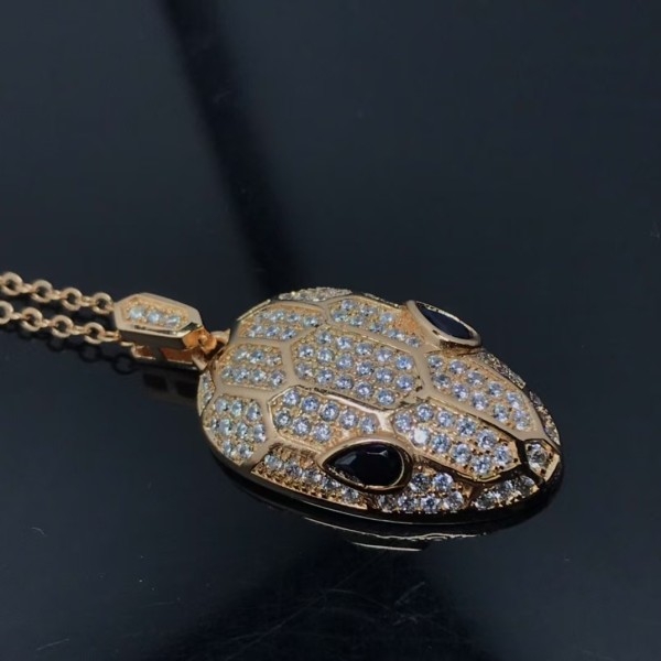 Classic brand Bulgari New Snake Head Full Diamond Necklace for women factory direct sales free shipping 