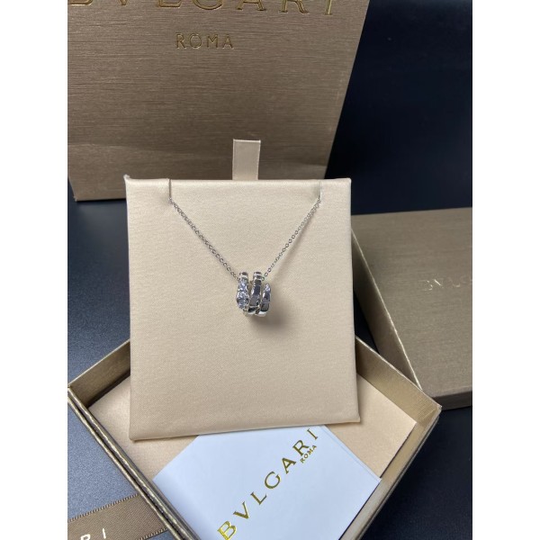 Classic brand Bvlgari  new three circle smooth surface snake head tail inlaid diamond necklace factory direct sales free shipping
