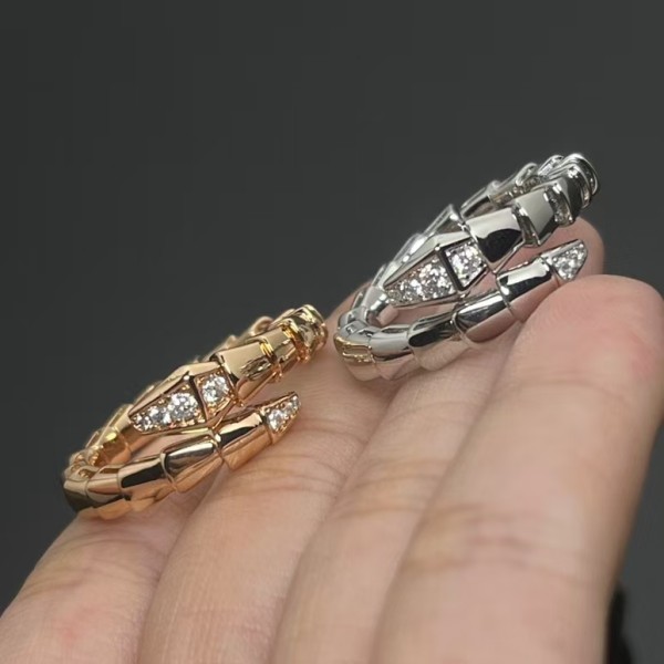 Classic brand Bvlgari ring head and tail diamond spring snake ring manufacturer direct sales free shipping