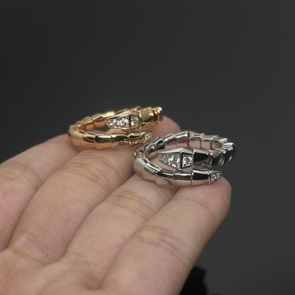 Classic brand Bvlgari ring head and tail diamond spring snake ring manufacturer direct sales free shipping