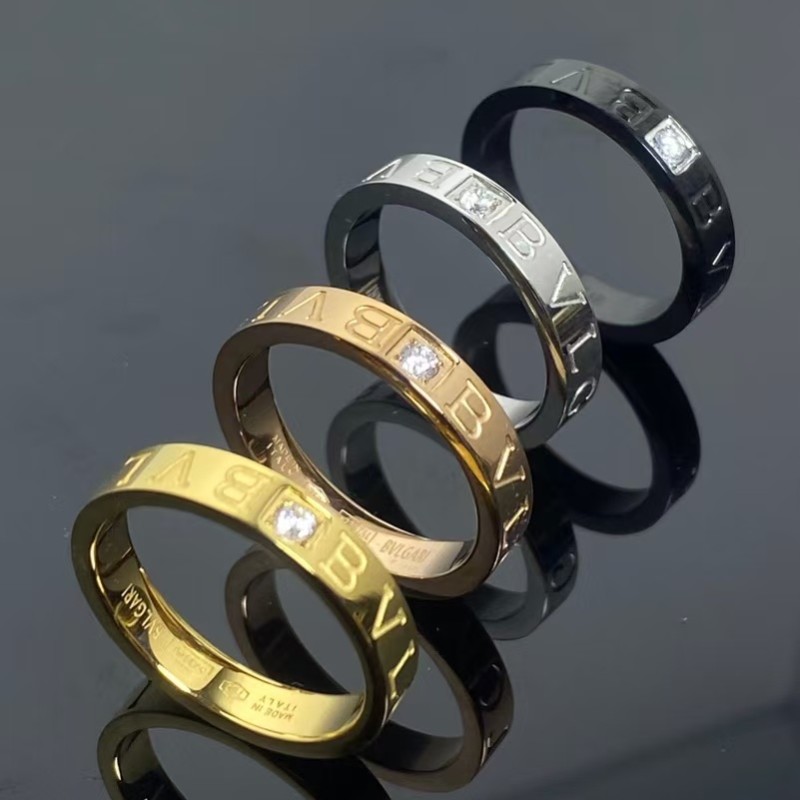 Classic brand Bvlgari ring letter single diamond ring factory direct sales free shipping