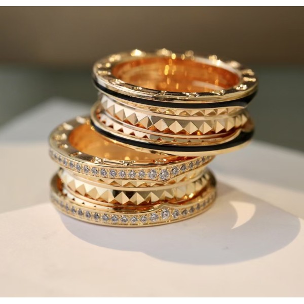 Classic brand Bvlgari ring Edge drilling rivet ring factory direct sales free shipping